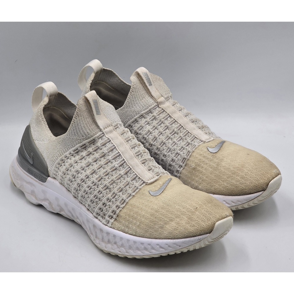 Nike React Phantom Run Flyknit 2 Shoes Womens 10 White Running Athletic Sneaker